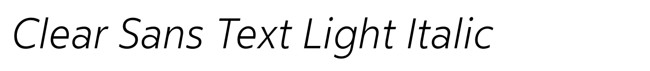 Clear Sans Text Light Italic